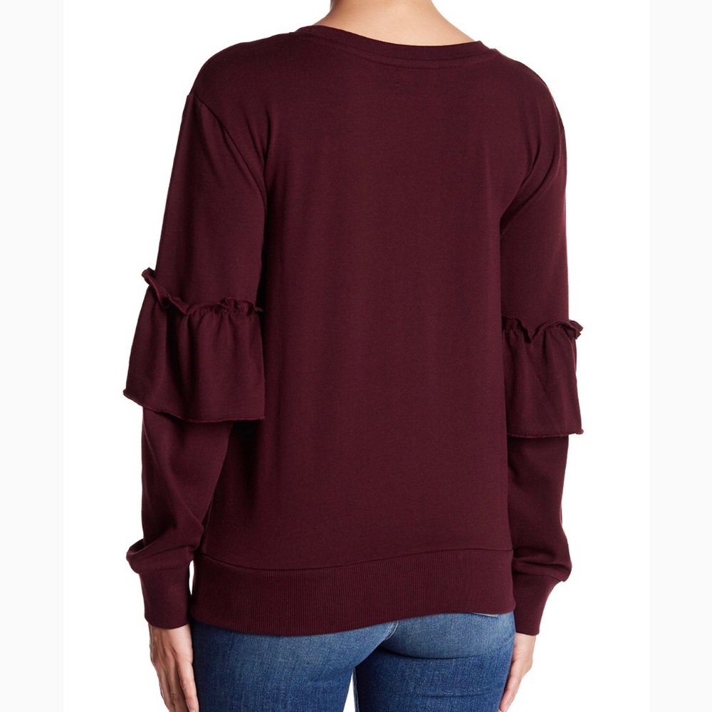 Burgundy “Ruffle Pioneer Sweatshirt” - Picture 2 of 7